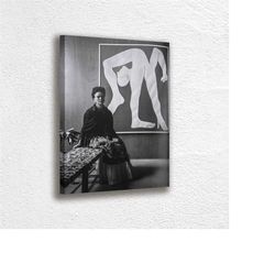 frida kahlo self portrait hanging poster, canvas wall art decoration, printed canvas, home decor, portrait poster, white