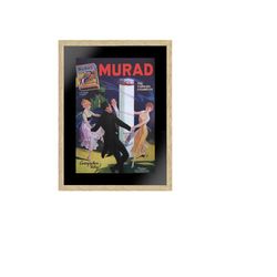 murad the turkish cigarettes vintage poster, wall art, abstract wall art, modern wall art, poster paper or canvas print,