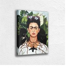 frida kahlo self portrait canvas wall art decoration printed canvas, home decor portrait poster
