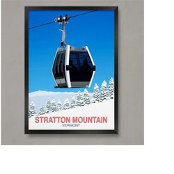 stratton mountain poster, ski resort poster, ski print , snowboard poster,  ski gifts, ski poster
