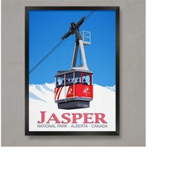 jasper national park ski poster, ski resort poster, ski print , snowboard poster, ski gifts, ski poster