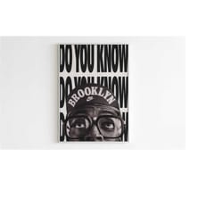 nike spike lee advertising poster, brooklyn air jordan 90s style usa basketball print, vintage ad wall art, magazine ret