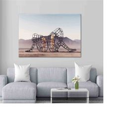 inner child, couple canvas, gold print, modern decor, romantic wall art, two people turning their backs, large, trend ca