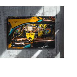 lando norris poster, mclaren f1 star canvas wall art, formula 1 gift idea for f1 fan