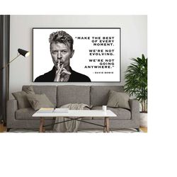 david bowie poster, ziggy stardust music canvas wall art, gift idea for music fans