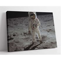 neil armstrong moon poster, apollo 11 moon landing canvas wall art print