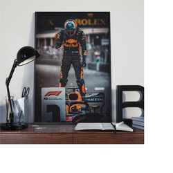 daniel ricciardo poster print - red bull racing monaco gp canvas wall art - gift idea for f1 fans