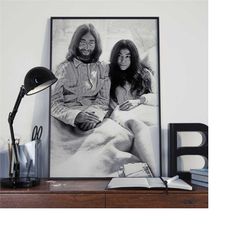 john lennon and yoko ono music stars poster print or canvas wall art