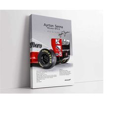 formula 1 ayrton senna mclaren mp4/8 f1 canvas wall art - racing wall art
