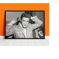 elvis presley poster print, iconic rock and roll king canvas wall art, rock music print