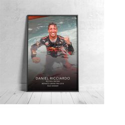 daniel ricciardo monaco gp canvas wall art - red bull racing f1 poster print - gift idea for him - formula one wall deco