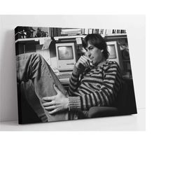 steve jobs poster print, think different apple canvas wall art print, time inc