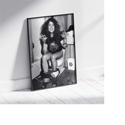 ozzy osbourne toilet poster, rock star canvas wall art, rock music print, home decor for music fans