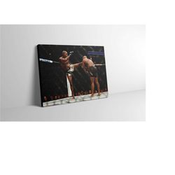 jon jones kick knock out vs daniel cormier mma canvas print wall art poster artwork painting gift wall decor