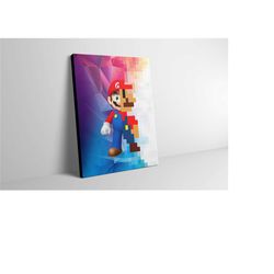 super mario canvas wall art - super mario poster - super mario print - super mario artwork - mario painting - mario wall
