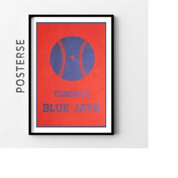 toronto blue jays ,mlb poster, minimalist baseball poster, baseball coach gift, digital printable, sports home decor, ba