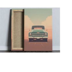 pickup truck vintage car poster, automotive wall art, car guy gifts, mechanic gifts, trendy poster, car canvas