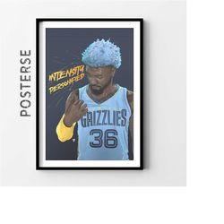 marcus smart poster design, memphis grizzlies blue jerseys poster, nba wall art, basketball poster, trendy sports decor,
