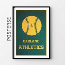 oakland athletics ,mlb poster, minimalist baseball poster, baseball coach gift, digital printable, sports home decor, ba