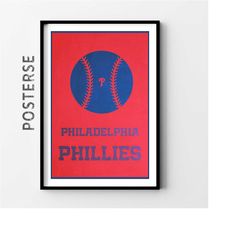 philadelphia phillies ,mlb poster, minimalist baseball poster, baseball coach gift, digital printable, sports home decor