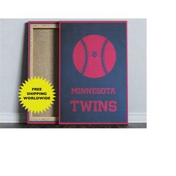 minnesota twins, mlb poster, minimalist baseball poster, baseball coach gift, digital printable, sports home decor, base