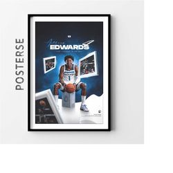 anthony edwards minnesotatimberwolves nba posters, trendy posters, basketball wall art, basketball coach gift, digital p