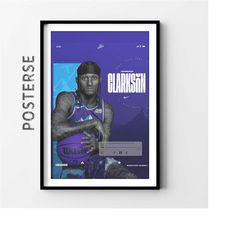 jordan clarkson utah jazz posters, trendy posters, basketball wall art, basketball coach gift, digital print, wrapped ca