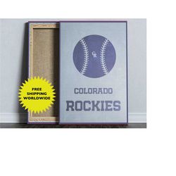 colorado rockies, mlb poster, minimalist baseball poster, baseball coach gift, digital printable, sports home decor, bas