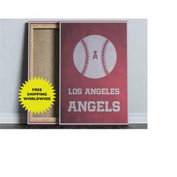 los angeles angels, mlb poster, minimalist baseball poster, baseball coach gift, digital printable, sports home decor, b