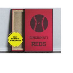 cincinnati reds, mlb poster, minimalist baseball poster, baseball coach gift, digital printable, sports home decor, base