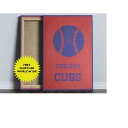chicago cubs, mlb poster, minimalist baseball poster, baseball coach gift, digital printable, sports home decor, basebal