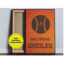baltimore orioles, mlb poster, minimalist baseball poster, baseball coach gift, digital printable, sports home decor, ba