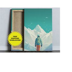 ski art, ski poster, mountain wall art, home decor, travel poster, rustic wall art, retro ski poster, sports photography