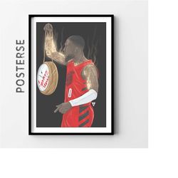 portland trail blazers damian lillard nba posters, trendy posters, basketball wall art