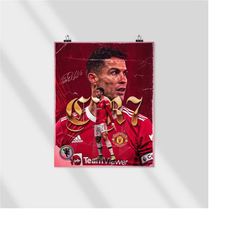 manchester united cristiano ronaldo soccer coach gift, black friday sale, wall art, canvas, framed poster