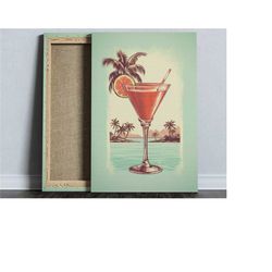 bar cart prints and accessories, daiquiri cocktail art, alcohol poster, bar cart decor, cocktail wall art, cocktail post