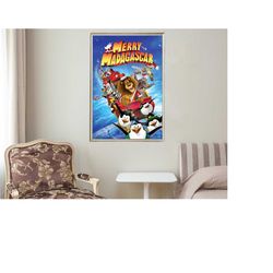 merry madagascar - movie posters - movie collectibles - unique customized poster gifts