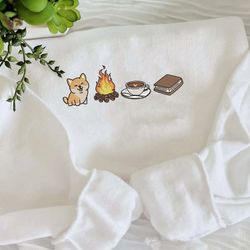 camping embroidered sweatshirt, camping embroidered t-shirt, camping embroidered hoodie