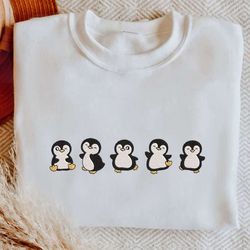 embroidered penguin sweatshirt, embroidered penguin hoodie, embroidered penguin shirt