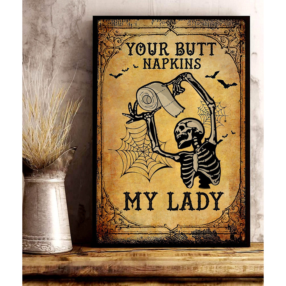 Skeleton Your Butt Napkins My Lady No Framed Poster.jpg