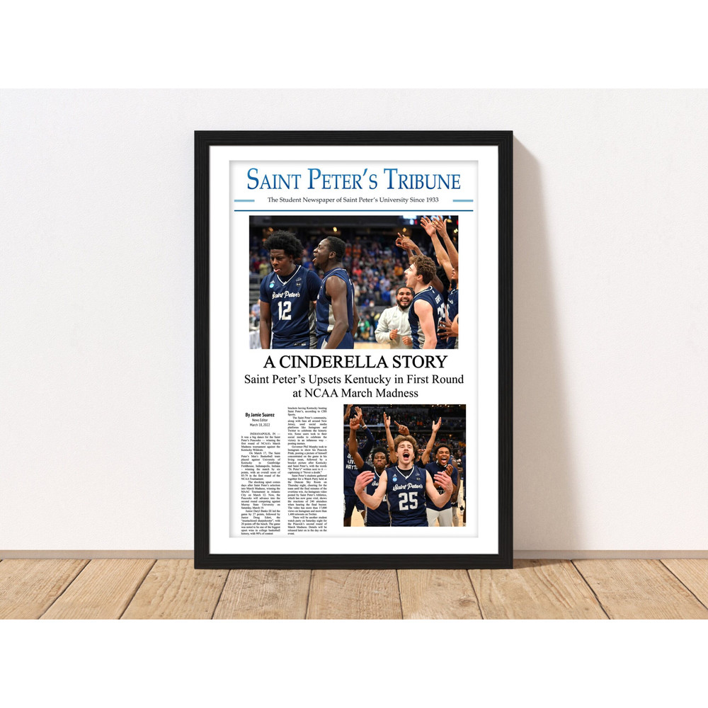 St Peters Peacocks Front Page Newspaper After Kentucky Upset In The 2022 Poster.jpg