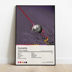 tame impala currents tracklist poster album art print no framed