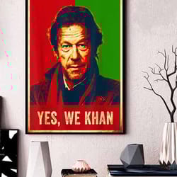 yes we khanimran khan pti pakistan vintage poster