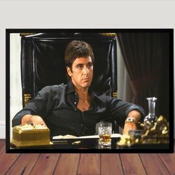 al pacino scarface movie poster canvas wall art home decor (no frame) 1