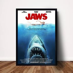 jaws movie poster canvas wall art home decor (no frame)