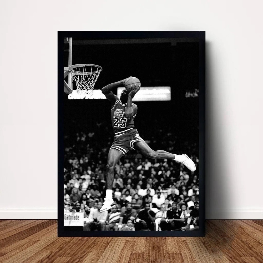 Michael Jordan Fly Dunk Basketball Poster Canvas Wall Art Home Decor (No Frame).jpg