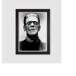 framed vintage boris karloff as frankenstein's monster poster print / wall art / horror movie print /