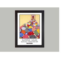 framed london underground summer sales vintage reproduction travel poster print / wall art / wall decor / travel poster