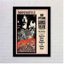 framed vintage frank zappa mothers of invention garrick theatre concert poster print wall art