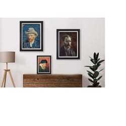 vincent van goch self portrait art prints / 3 designs available / framed available / famous art print / old master / wal